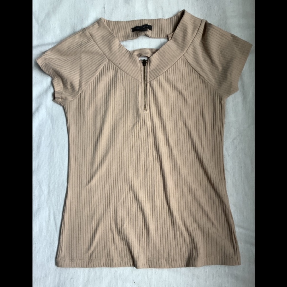 🔥Suzy Shier Quarter Zip Ribbed Shirt Women's Size Medium🔥